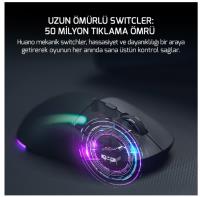 GAMEPOWER FENIX GAMING RGB 24.000DPI Triple Mode (Kablolu/Bluetooth/2.4G) Siyah Gaming Mouse